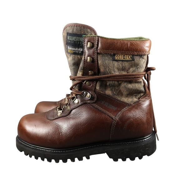 Wolverine Shoes Men 9.5 Boots Hunter Leather Camo Insulated Wide Width GTX Sport main image 13